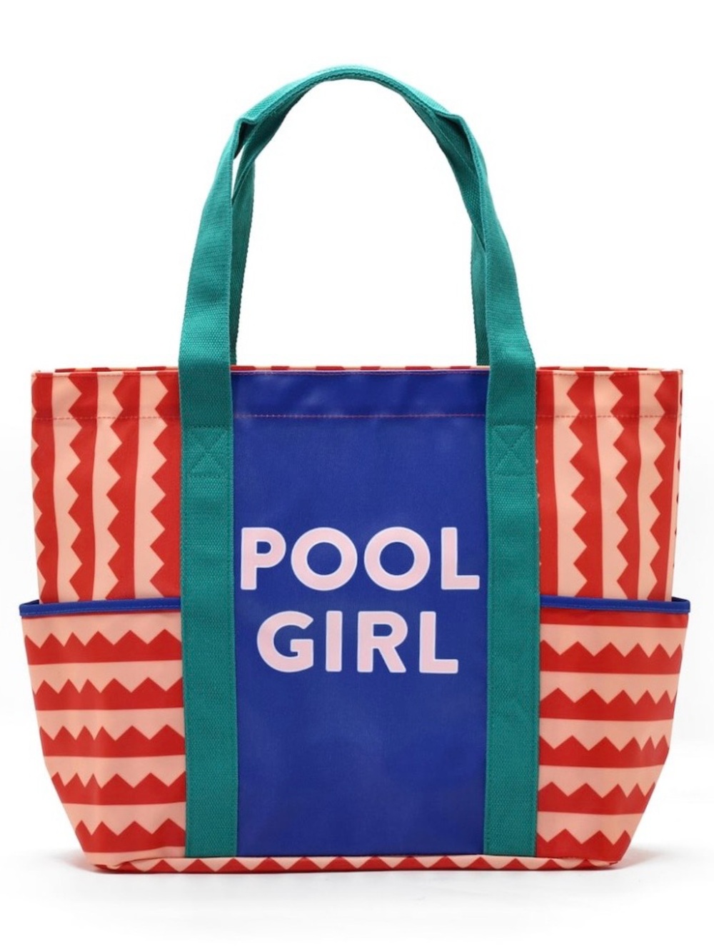 Jonathan Adler Pool Girl Chevron Tote Bag in Blue, Red and Teal